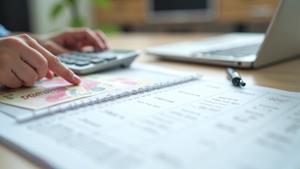 Household budget planning document with expense tracking categories