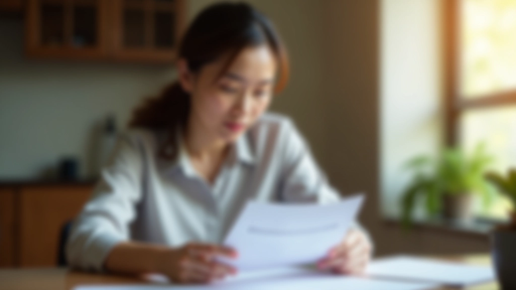 Malaysian family reviewing monthly bills and expense receipts at dining table